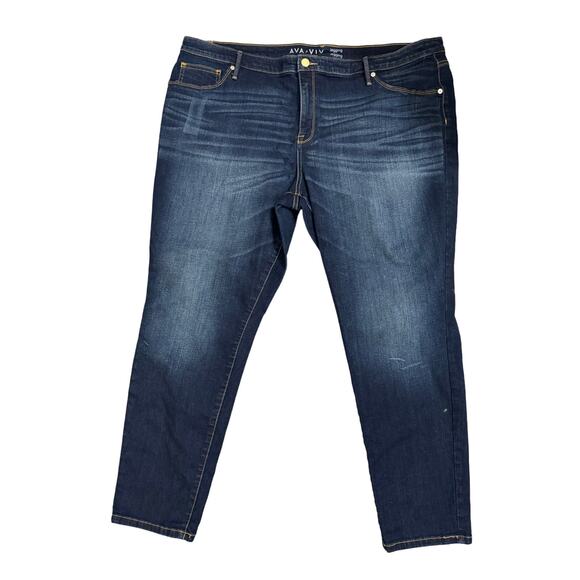 Ava & Viv Denim - Ava Viv Dark Blue Denim Jegging Skinny Jeans SIze 22W